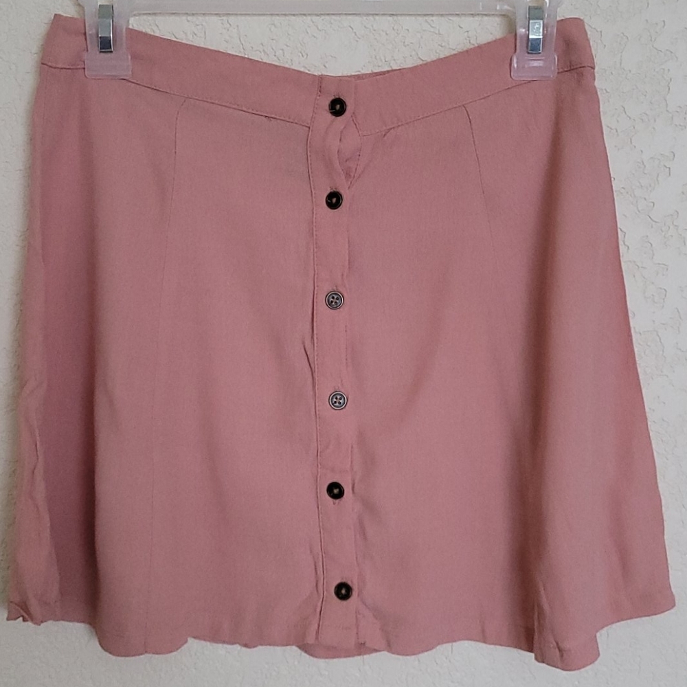 Forever 21 blush pink buttoned mini skirt size M